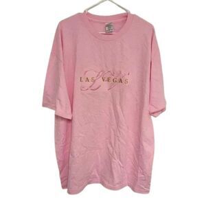 AAA Vintage Las Vegas Pink T Shirt Embroidered Made In‎ USA 90s